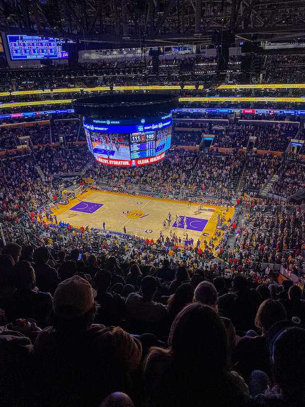 Die crypto.com-Arena bei einem Spiel der L.A.-Lakers