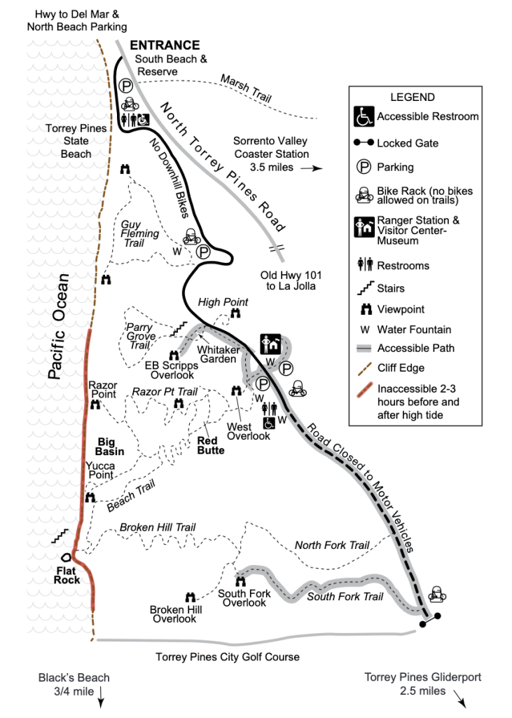 Karte der Trails in Torrey Pines
