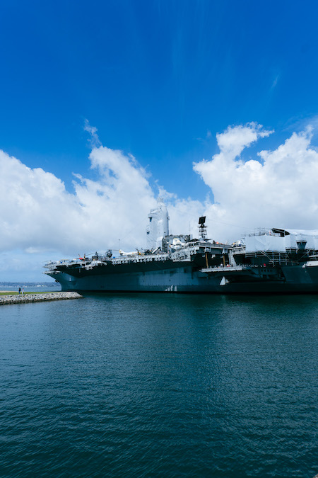 Blick auf die USS Midway