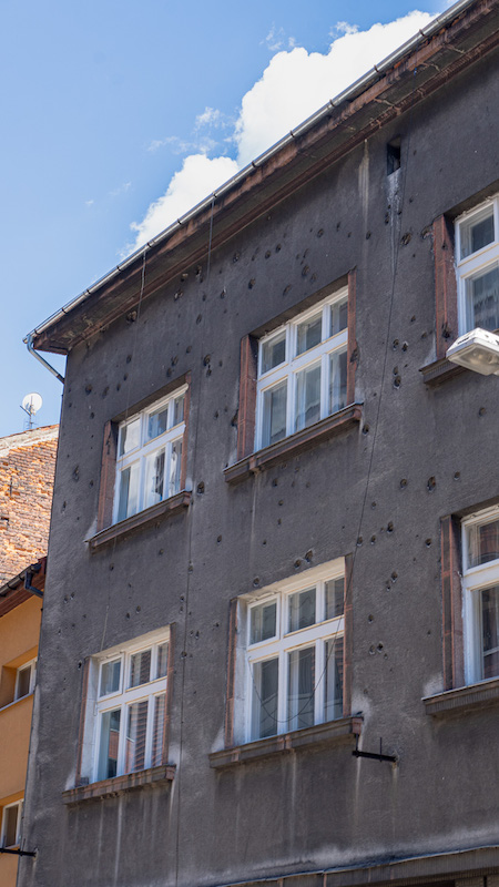 Haus mit Einschusslöchern in Podgorze