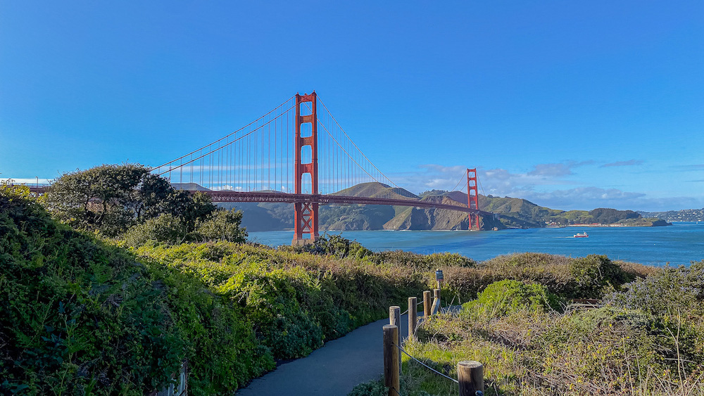 Blick auf die Golden Gate Bridge in San Francisco