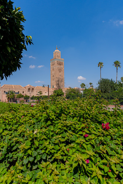 Blick auf die Koutoubia Moschee Marrakesch